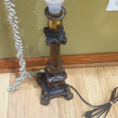 art deco godess bryant lamp, Pull Chain Control, Corded, Bronze