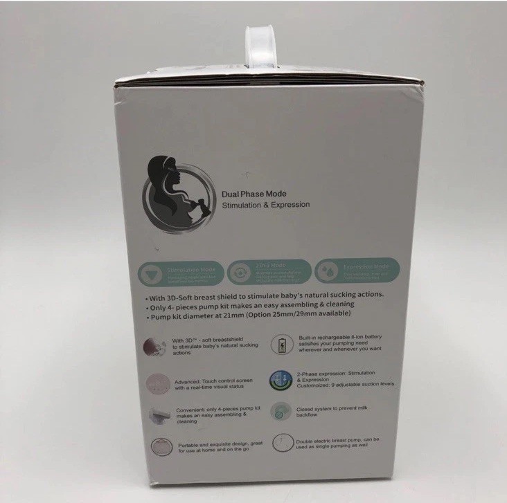 V6CO Double Electric Breast Pump Kit Rechargeable Lightweight & Compact PY-1016A