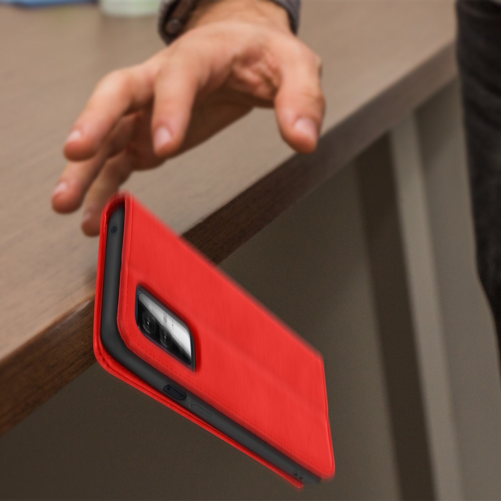 Étui Oneplus 9 Vintage rouge protection intégrale chic et durable