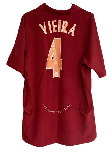Original Nike Arsenal 2005/06 Highbury Home Shirt VIEIRA #4 Mens XL NWOT MINT