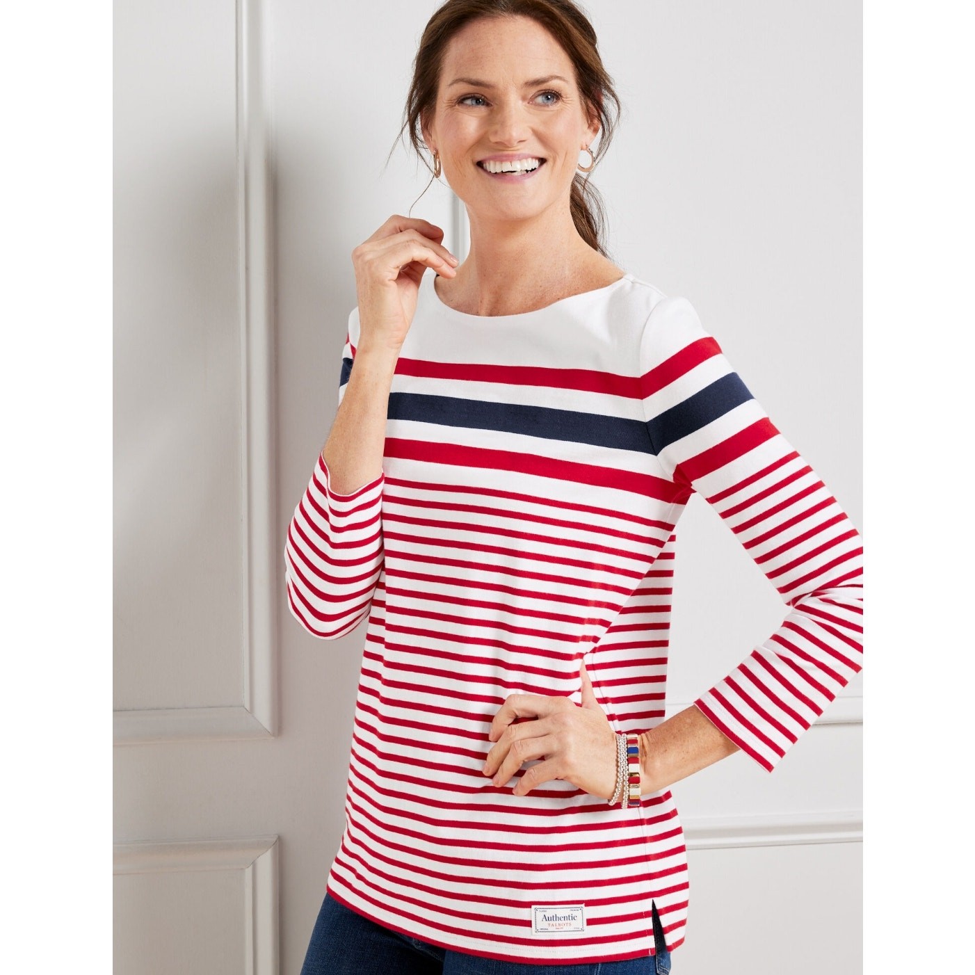 Talbots Authentic Talbots Tee Sailing Stripe Size… - image 1