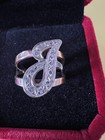 14KT Cursive Diamond “J”  Ring. Custom Made.  Size 7. — photo 3