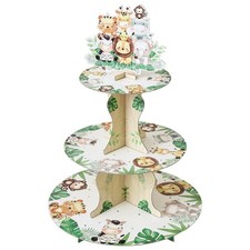 3-Tier Round Cupcake Stand, Cardboard Cupcake Tower, Dessert Cup Cake Stand T...