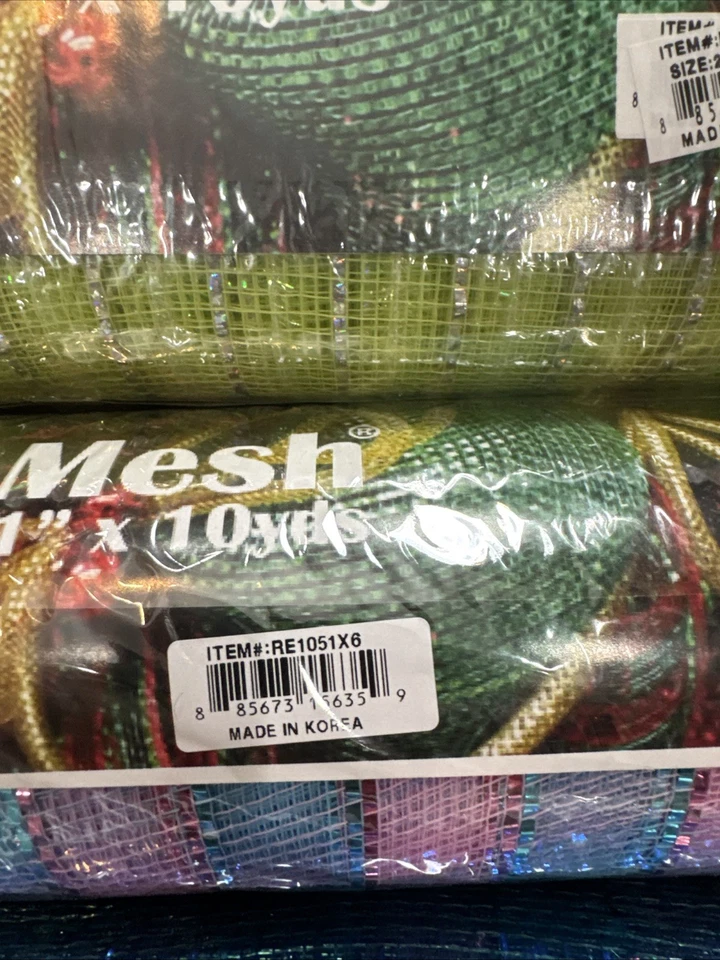 Deco Poly Mesh 21” X 10 Yards Lot Of Six Different Colors - Image 3 of 4