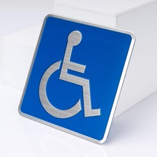 WZCNDIDI 3D Handicap Sign Stickers with Adhesive Backing – 12 x 18 inch, Blue