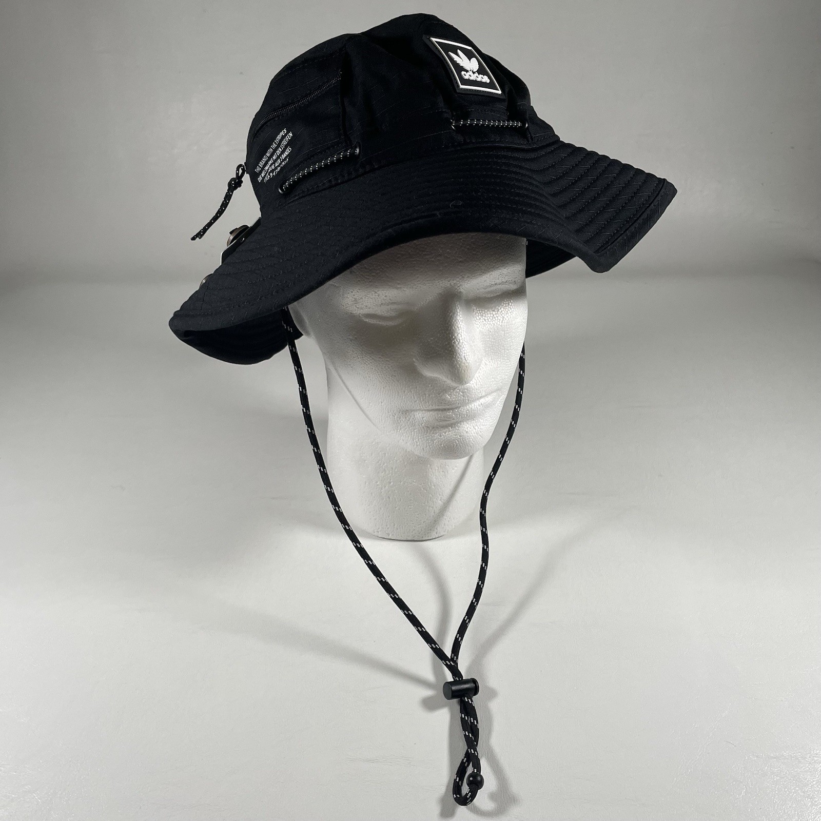 Adidas Utility 2.0 Boonie Bucket Hat NWT OSFA Black Zip Pocket Graphic Logo thumbnail 14