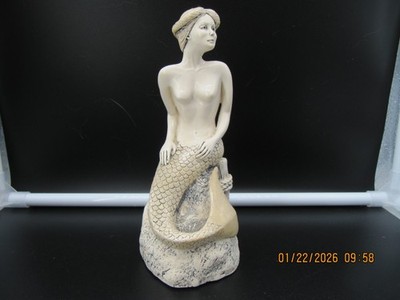 G H Cook Company Mermaid Cultivated Ivory Figurine Sculpture Nude 7'' 