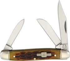 Rough Ryder RR194 Small Stockman Amber Bone Handles 3 Blade Knofe