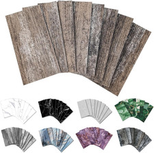 32-Piece Peel and Stick Backsplash Wall Tile, 4"X 8" PVC Distressed Rustic Tan W