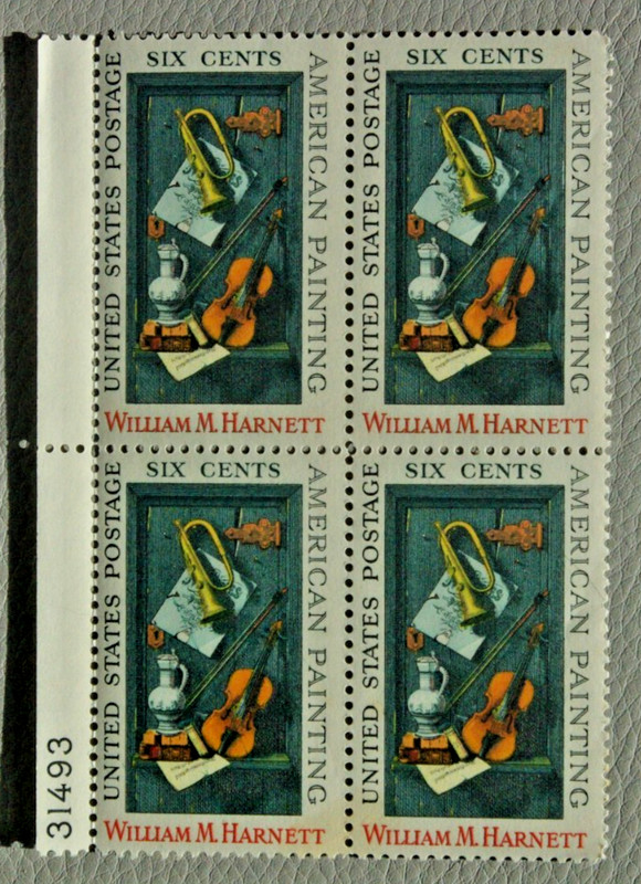 USPS Stamps .. 6c American Painting ( William Harnett ) .. MNH .. Block .. 1969