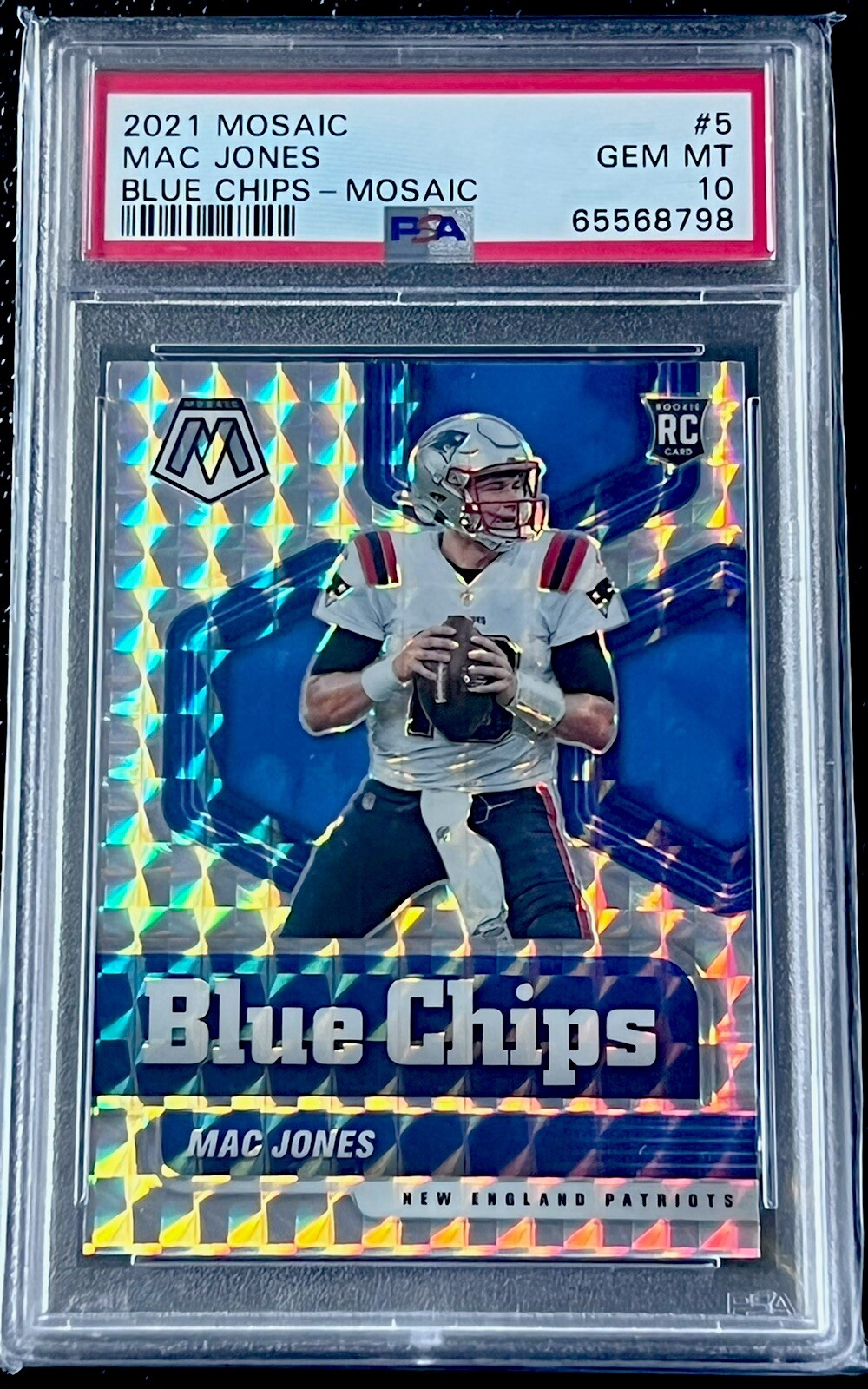 Mac Jones Panini Mosaic Blue Chips #5 Mosaic