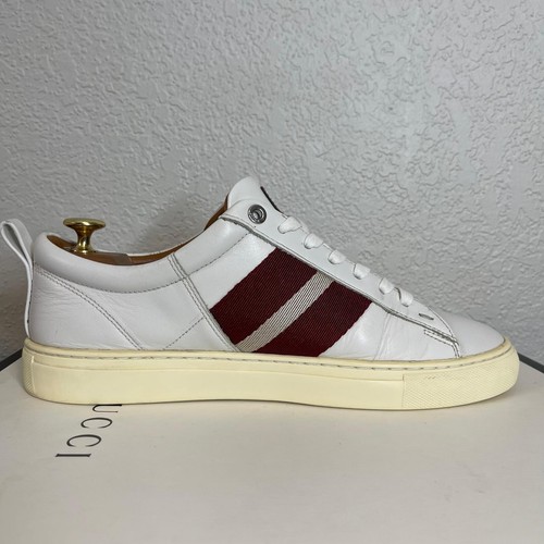 Bally Helvio 107 White Leather Low Casual Sneaker Lace up Men's Size 9.5 D/8.5 E - 第 2/15 張圖片