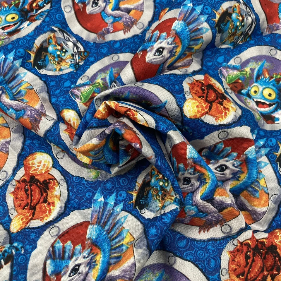 1/2 yd Skylanders Eruptor Chop Chop Pop Fizz Flashwing Activision Cotton Fabric  - Image 4 of 4