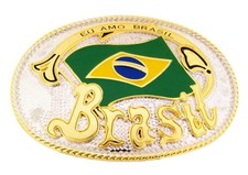 Brasil Flag Belt Buckle Brazilians National Day Soccer Champ Western Cowboy Men