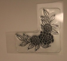 Flowers Leaves Decorative Floral Corner Border Stamp Unmounted Clear Stamp
