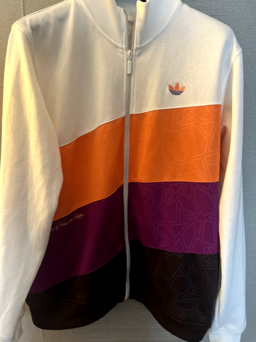RARE LGE MENS ADIDAS 60 YR ANNIVERSARY SOLES AND STRIPES SPECIAL EDITION JACKET
