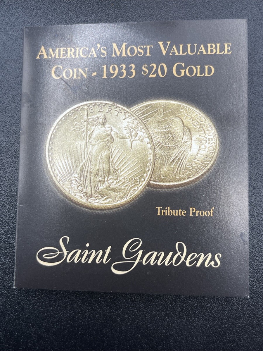 Saint Gaudens 1933 $20 Gold Tribute Proof- 24k Gold Clad Copy in