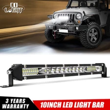 10'' inch Slim LED Work Light Bar Spot Flood Combo Offroad 4WD Jeep SUV UTV ATV
