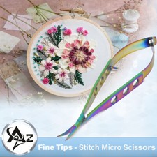 Multi Titanium Rainbow Color Embroidery Sewing Quilting Snip Scissors 4.5"CURVED