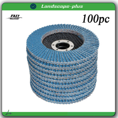100 Pack 4-1/2''×7/8'' 40 Grit T29 Premium Zirconia Flap Disc Sanding Grinding