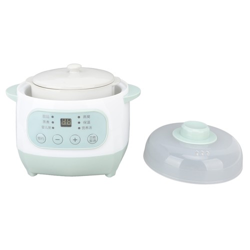 200W 1L Slow Cooker With Ceramic Interior Pot Timing Green Uniform Heating El - Picture 10 of 12