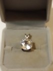 EARTHMINED GIL CERT. GEM TESTED HEATED WHITE SAPPHIRE 9.87 CT 925 SILVER PENDANT — photo 2