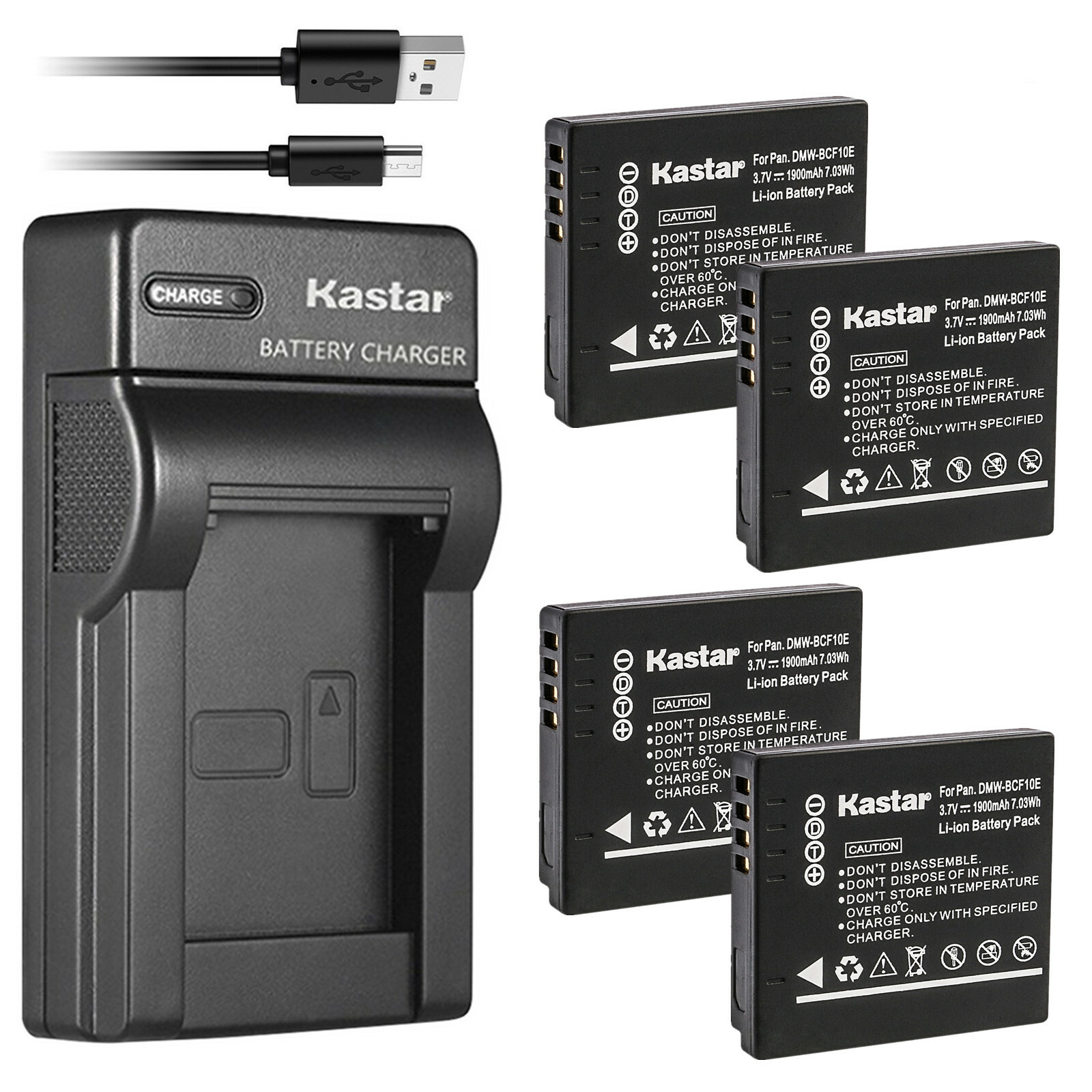 Kastar Battery Slim Charger for OEM Panasonic DMWBCF10 BCF10E DMW