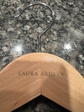 1 Vintage LAURA ASHLEY Designer Brown Wooden Clothing Coat Dress Wood Hanger