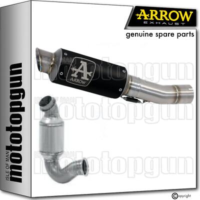 ARROW GP2 Auspuff Ohne Kat – Nichrom Schwarz, Edelstahl-Endkappe – Für Aprilia RSV4 RF (2015–2016)