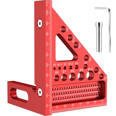3D Multi Angle Measuring Ruler Metric Woodworking Square Ruler Square Hole wexKU