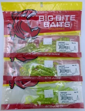 Big Bite Baits Pro Series 2" Twin Tail Grub Chart Silver 3 packs of 10 TWTG207