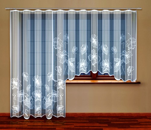 Eurofirany Dolly Gardine Mit Volant, 140x250 Cm, Transparent – Puder Rosa, Inkl. Kräuselband