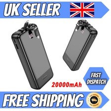 Image of Power Bank with Built-in Cables,20000mAh Portable Charger Fast Charging Battery