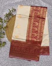 Women's Banarasi Pure Soft Kanjivaram Silk Saree With Blouse Piece For Wedding