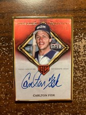 Carlton Fisk, Gold Framed Autograph-Ruby /5 - 2023 Topps Gilded Collection