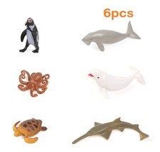6pcs Turtle octopus Sea Animal Toy PVC Action Figure Doll Kids Toys Party Gifts