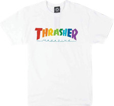 Thrasher Rainbow Mag Logo White T-Shirt