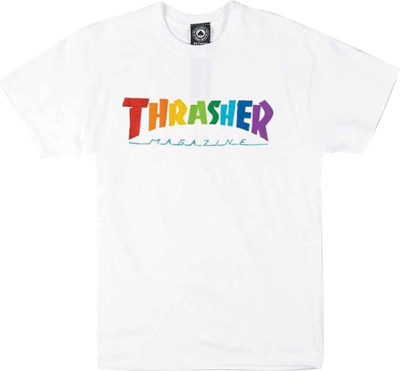 Thrasher Rainbow Mag Logo White T-Shirt