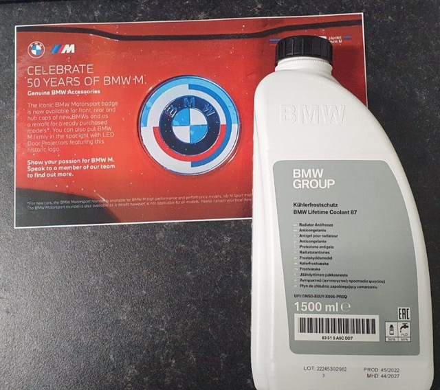 BMW MOTORRAD BIKE LIFETIME COOLANT ANTI FREEZE 1.5LTRS P/N 83515A6CDD7 ...