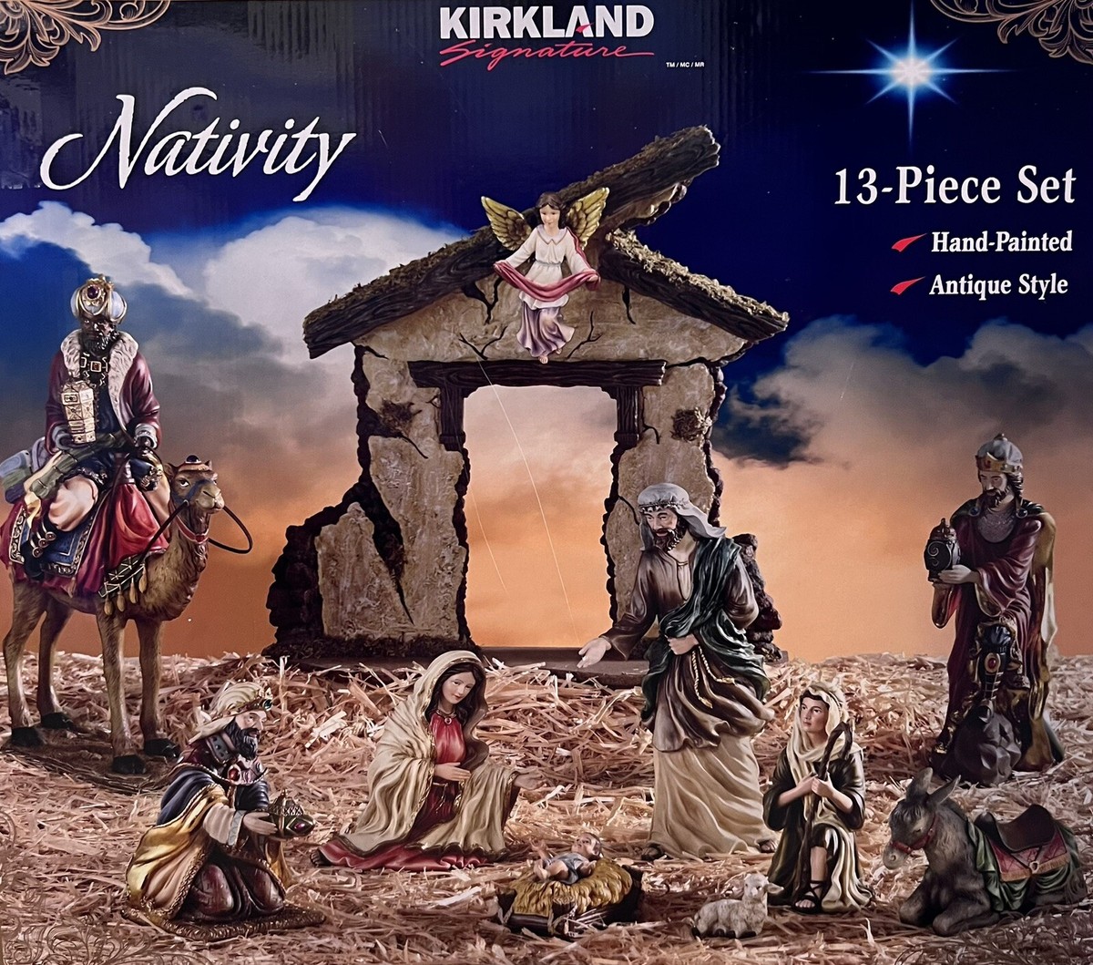 クリスマス Nativity set Kirkland Costco Kirkland Signature 14 Piece Hand Painted Nativity Set | C