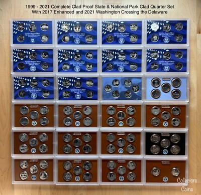1999-2021 S 118 Quarter CLAD Proof State/National Park Set wMint Lenses (No COA)