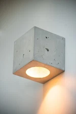 Modern Industrial Concrete Wall Lamp Q#540 Minimalist Bedroom Light Wall Sconce