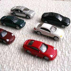 100 pcs N Scale 1/160th Nomally painted Model Cars #C