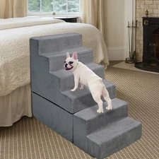 Dog Stairs for High Beds 28-30 inches Tall, 6-Step Dog Stairs for Small Large...