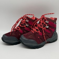 LL Bean Hiking Boots Kids Size 2 Red Pink Trail Model Hikers Pink Waterproof TEK