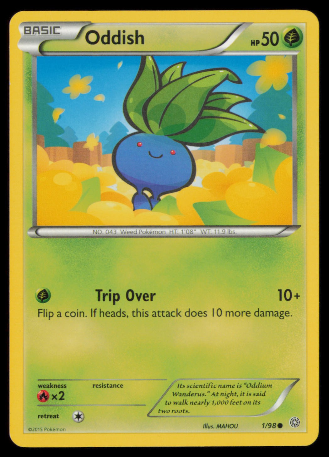 Oddish 1/98 Common Ancient Origins Pokemon Lightly Played