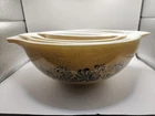 Set of 4 Vintage Pyrex Homestead Cinderella Nesting Mixing Bowls Tan