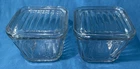 2 Anchor Hocking 1932 Vintage Design square glass refrigerator dish Covered