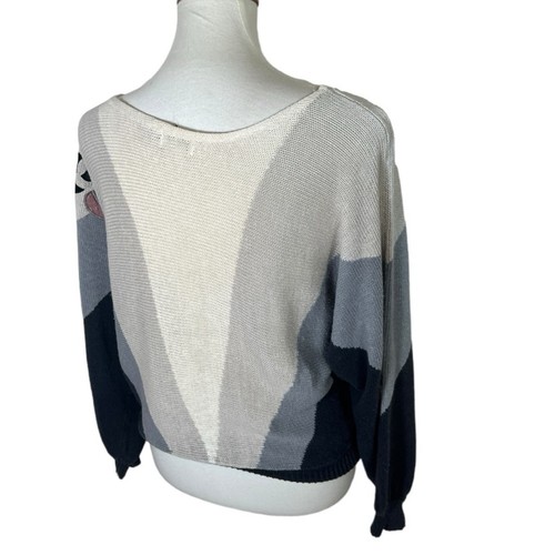Vintage Bonnie and Bill New York Dolman Sleeve Appliqué Ramie / Cotton Size M - Picture 3 of 7