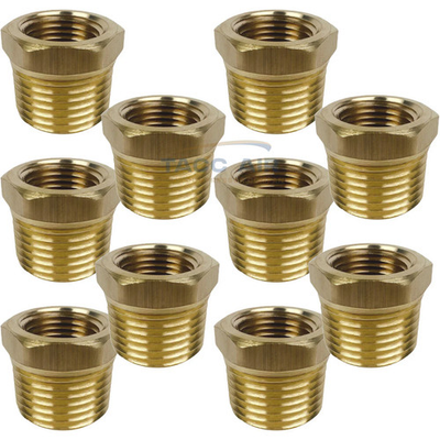 #ad 10 PC 1 2quot; Male x 3 8quot; Female Hex Reducer Bushing Adapter Pipe Reducing Fitting $21.97